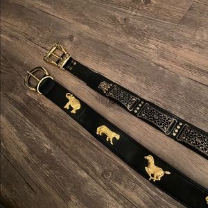 Leather with Gold Vintage Belt Bundle